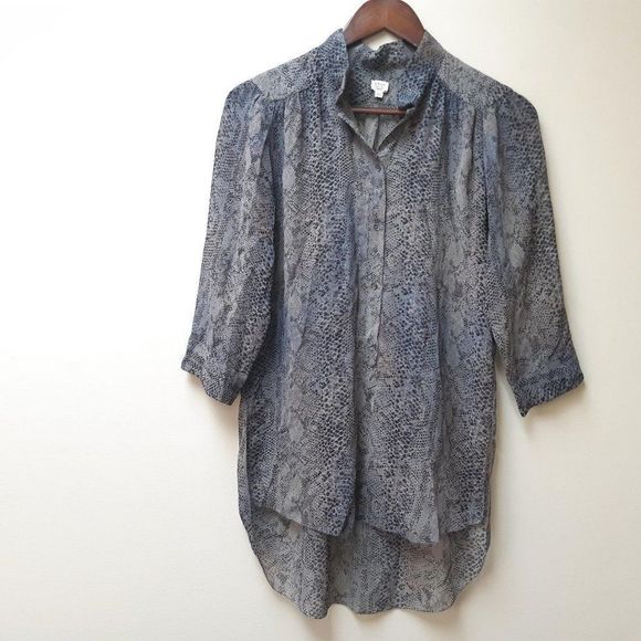 Aritzia Wilfred Giulia 100% Silk Snakeskin Blouse - Picture 1 of 6